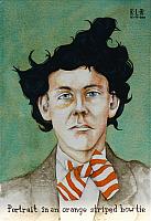 Portrait in an orange striped bow tie (Private Collection of Ms. Najjar)